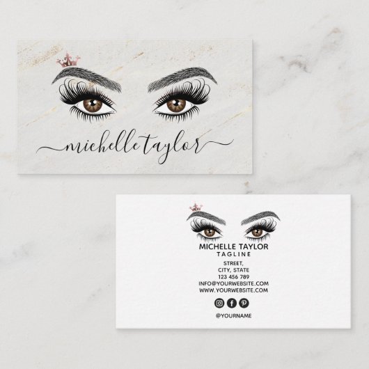 Elegant Makeup artist Beauty Lash Extension eye Visitenkarte (Vorne/Hinten)