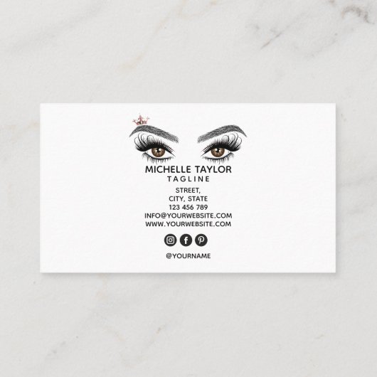Elegant Makeup artist Beauty Lash Extension eye Visitenkarte (Rückseite)