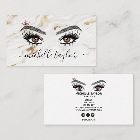 Elegant Makeup artist Beauty Lash Extension eye Visitenkarte (Vorne/Hinten)