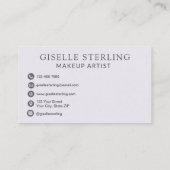 Elegant Makeup Artist Lila Lilac Script Visitenkarte (Rückseite)