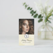 Elegant Makeup Photo Logo QR Code Social Icon  Visitenkarte (Stehend Vorderseite)