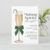 Elegant Making Spirits Bright Holiday party Einladung (Stehend Vorderseite)