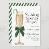Elegant Making Spirits Bright Holiday party Einladung (Vorne/Hinten)