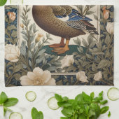 Elegant Mallard Duck William Morris Inspired  Geschirrtuch (Gefaltet)