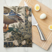 Elegant Mallard Duck William Morris Inspired  Geschirrtuch (Viertel Falte)