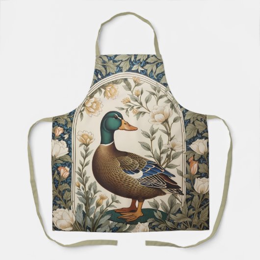 Elegant Mallard Duck William Morris Inspired  Schürze (Vorderseite)