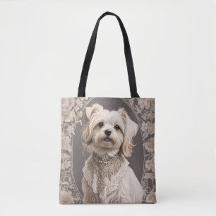 Elegant Maltese Dog William Morris Inspiriert Tasche