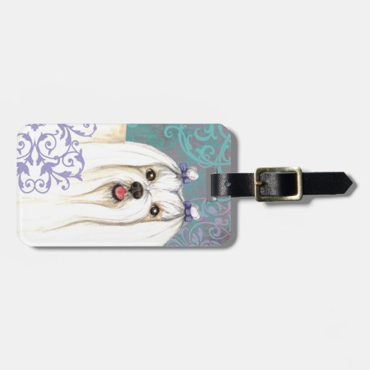 Elegant Maltese Gepäckanhänger (Vorderseite horizontal)
