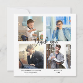 Elegant Man Abschluss Foto Collage Vielen Dank Ankündigung