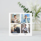 Elegant Man Abschluss Foto Collage Vielen Dank Ankündigung (Stehend Vorderseite)