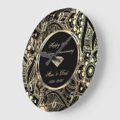 Elegant Mandala 25th Wedding Annivers Große Wanduhr (Winkel)