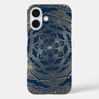 Elegant Mandala Art Boho Gold und Navy Blue Luxury