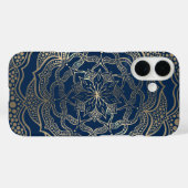 Elegant Mandala Art Boho Gold und Navy Blue Luxury Case-Mate iPhone Hülle (Rückseite (Horizontal))