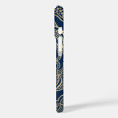 Elegant Mandala Art Boho Gold und Navy Blue Luxury Case-Mate iPhone Hülle (Rückseite / Links)