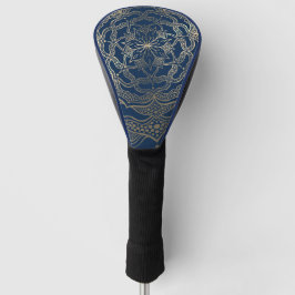Elegant Mandala Art Boho Gold und Navy Blue Luxury Golf Headcover