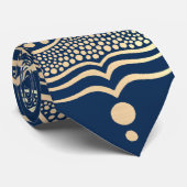 Elegant Mandala Art Boho Gold und Navy Blue Luxury Krawatte (Gerollt)