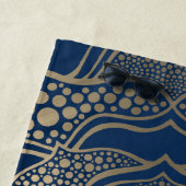 Elegant Mandala Art Boho Gold und Navy Blue Luxury Strandtuch (Beispiel)