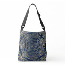 Elegant Mandala Art Boho Gold und Navy Blue Luxury