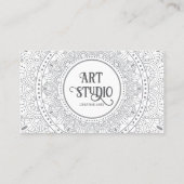 Elegant Mandala Art Studio White Creative Visitenkarte (Rückseite)