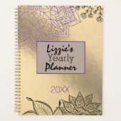 Elegant Mandala auf Gold Planner Planer (Vorderseite)
