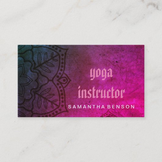 Elegant Mandala Blume Logo Yoga Instructor Visitenkarte (Vorderseite)