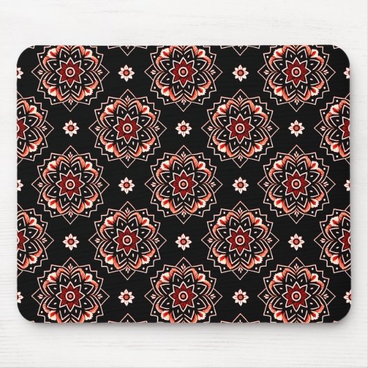Elegant Mandala Boho Blumenmuster Mousepad (Vorne)