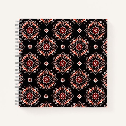 Elegant Mandala Boho Blumenmuster Notizblock (Vorderseite)