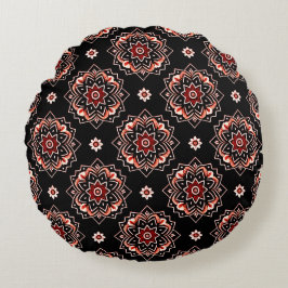Elegant Mandala Boho Blumenmuster Rundes Kissen