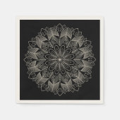 Elegant Mandala Boho Chic Indian Black Wedding Serviette (Vorderseite)