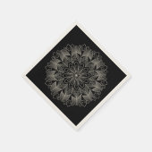 Elegant Mandala Boho Chic Indian Black Wedding Serviette (Ecke)