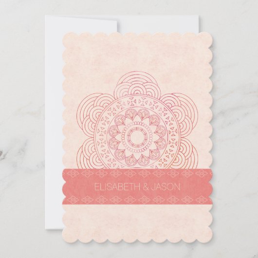 Elegant Mandala Boho Chic Wedding Einladung (Vorderseite)