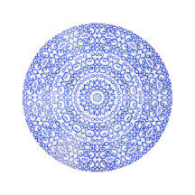 Elegant Mandala Boho Mittelmeer weiß und blau