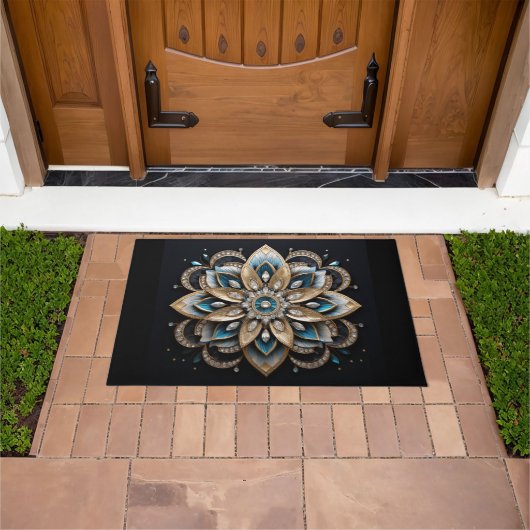 Elegant Mandala Design Door Mat Fußmatte (Außenbereich)