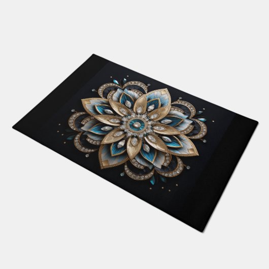 Elegant Mandala Design Door Mat Fußmatte (Schrägansicht)