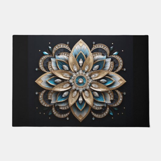 Elegant Mandala Design Door Mat Fußmatte (Vorderseite)