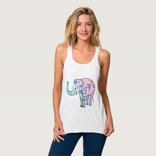 Elegant Mandala Elephant : Wearable Artistry Tank Top (Vorderseite Vollansicht)