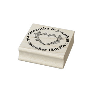 Elegant Mandala Heart Wedding Gummistempel