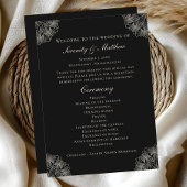 Elegant Mandala Indian Black Boho Wedding Program Programm