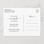 Elegant Mandala Indian Black Wedding SPAREN DAS DA Ankündigungspostkarte (Rückseite)