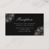 Elegant Mandala Indian Boho Chic Black Wedding Begleitkarte (Vorderseite)