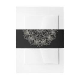 Elegant Mandala Indian Boho Chic Black Wedding Einladungsbanderole