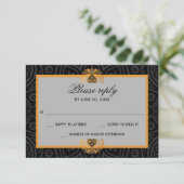 Elegant Mandala Indian Wedding RSVP Karte (Stehend Vorderseite)