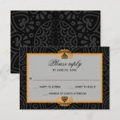 Elegant Mandala Indian Wedding RSVP Karte (Vorne/Hinten)