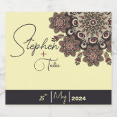 Elegant Mandala-Inspiriert Hochzeit Bierflaschenetikett (Einzelnes Label)
