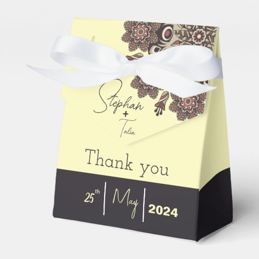 Elegant Mandala-Inspiriert Hochzeit Geschenkschachtel (Vorderseite)