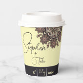 Elegant Mandala-Inspiriert Hochzeit Pappbecher (Rückseite)