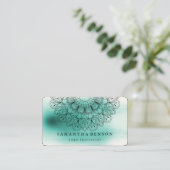 Elegant Mandala Lotus Blume Logo Yoga Instructor Visitenkarte (Stehend Vorderseite)