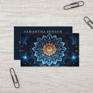 Elegant Mandala Lotus Blume Logo Yoga Instructor Visitenkarte