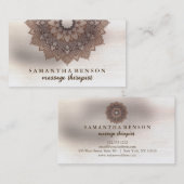 Elegant Mandala Lotus Blume Massage Therapist Visitenkarte (Vorne/Hinten)