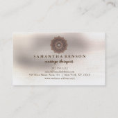 Elegant Mandala Lotus Blume Massage Therapist Visitenkarte (Rückseite)
